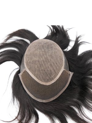 Wholesale Premium Silk Top Toupee, Undetectable Hand Tied Men's Hair Replacement System-1037